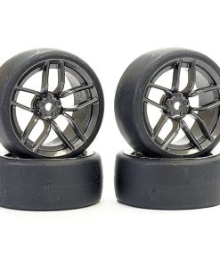 FASTRAX 1/10 (4) DRIFT D1 TYRE W/3MM 10-SPOKE WHEEL- GRAPHTE  FAST1356G-D13